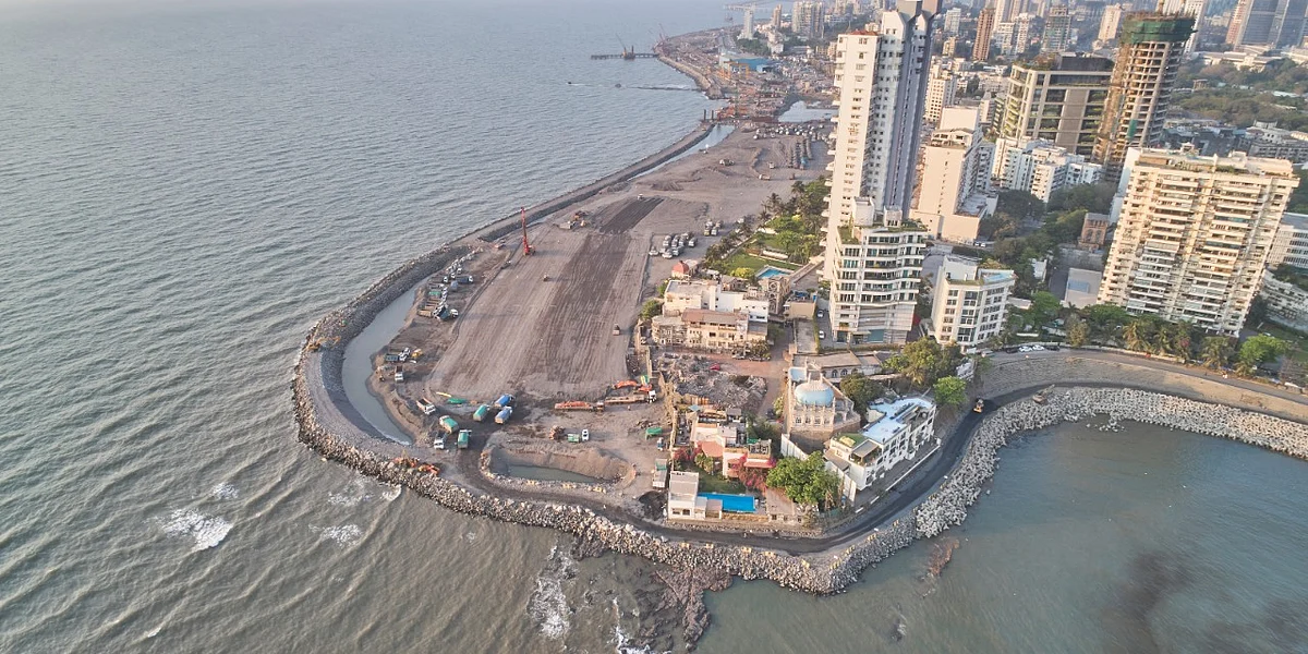 Status Of Mumbai’s Infrastructure Projects Amid Covid-19 Second Wave 3 Aerial View of Mumbai’s coastal road project. (Image: BMC)