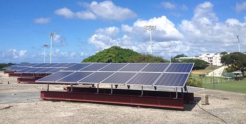 Solar power at the University of the West Indies campus, Barbados
Credit: Tom Rogers, author provided