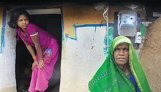 Halki Bai's house in Mahuadol village of Madhya Pradesh has a meter but no electricity. She was asked for a bribe for the connection, which she refused to pay (Photo: Kundan Pandey)