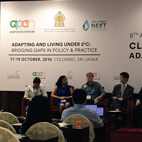 Panelist P King addressing the audience at 5th Asia Pacific Climate Change Adaptation Forum (Credit: APAN/Twitter)