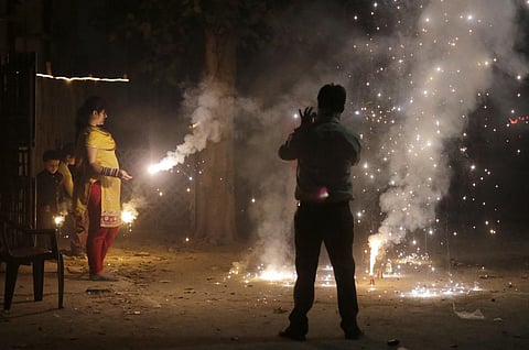 After high intensity cracker bursting the toxic smoke disappears within few hours but pollutants settle invisibly all around us (Credit: Vikas Choudhary)