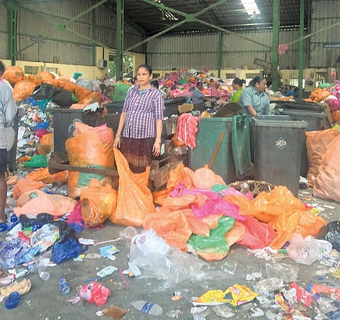 Only seven of Panaji's 12 dry waste sorting stations were functional when Down To Earth visited the city in May (Photographes: Richa Agarwal)
