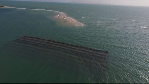 Aerial view of deployed AR structure in one block in the Gulf of Mannar (Credit: ISW)