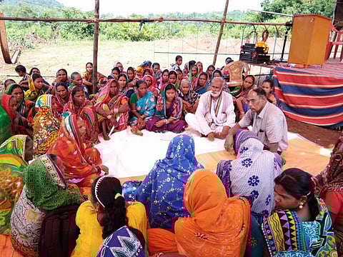 “Forest fulfill us, so it's our responsibility to protect it,” says Usharani, the president of the Kaptapally Women Forest Protection Committee. Credit: Forest Rights Information centre, Kaptapally