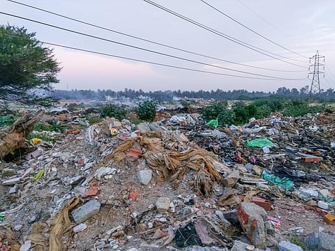 Rampura Lake in east Bengaluru is gradually being converted into a landfill. Credit: Mike Prince / Flickr