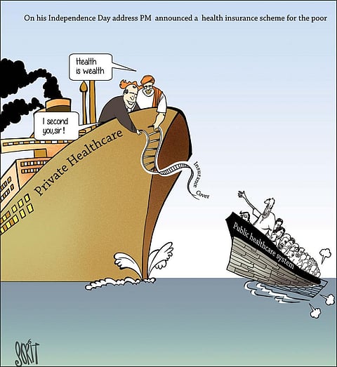 In his 2015 budget speech, the finance minister had announced the same with coverage of Rs 1 lakh to families. Credit: Sorit Gupto/CSE