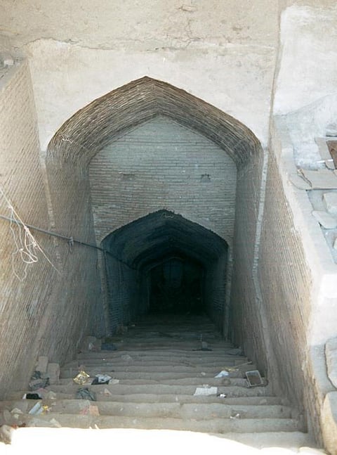 Steps leading to a 'qanat' tunnel in Kashan, Iran Credit: Wikimedia Commons