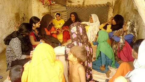 Women in Alwar district talk to students and researchers Credit: Koushik Hore