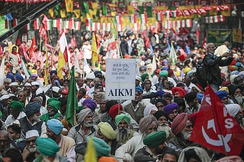 Farmers had gathered early this year at Sansad Marg to participate in a mock Parliament. Credit: Vikas Choudhary/CSE