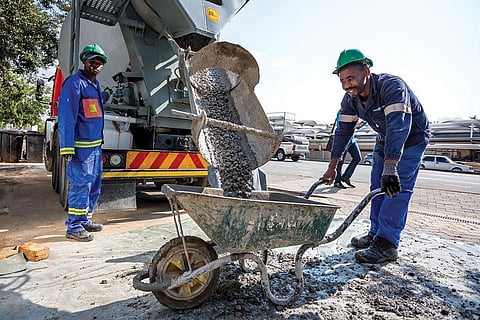 Calgro M3, a South Africa-based real estate company, recoups the 8,500 litres of water used to build a housing unit in three months by various initiatives including rainwater harvesting. Credit: Getty Images
