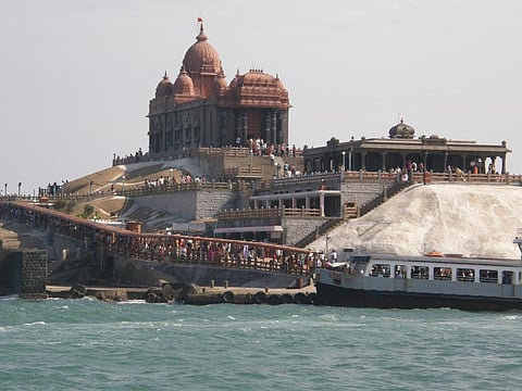 The Vivekananda Rock Memorial at Kanyakumari          Credit: Flickr