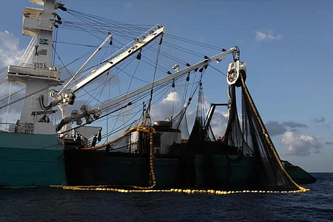 Purse seiner fishing in the Indian Ocean. Footprint estimates do not assess how sustainably resources such as fisheries are managed. Jiri Rezac, CC BY-SA