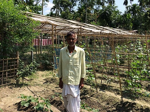 Harendra Neog is considered one of the most innovative farmers in his village. Credit: Azera Parveen Rahman