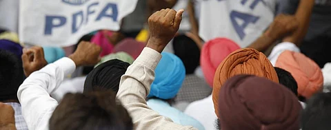 Even dairy farmers had recently held a protest against dropping prices at Jantar Mantar on July 31. Credit: DTE File