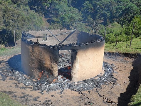 A burnt Sengwer home Credit: Yator Kiptum