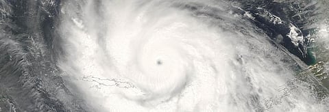A representational photo of a cyclone in the Bay of Bengal       Credit: Wikimedia Commons