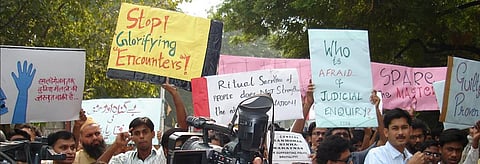 A protest in Delhi. Credit: Flickr
