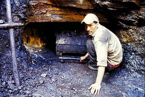 A file photo of a miner in a rat-hole mine in Meghalaya. Credit: Monali Zeya Hazra/CSE