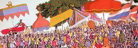 Ashanti yam ceremony, 19th century by Thomas E. Bowdich. Image: Wikipedia