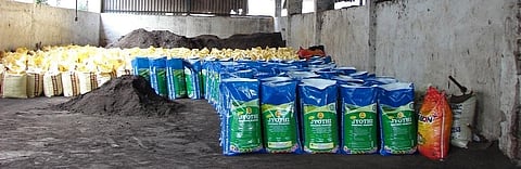 Packaged city compost at IL&FS plant, Mysuru. Photo: Swati Singh Sambyal/CSE