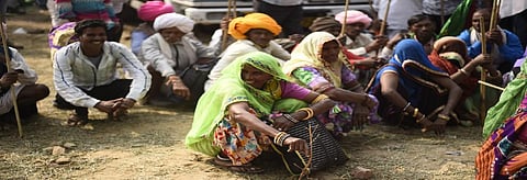A woman farmer during November 2018's march by farmers in Delhi. Credit: Adithyan P C