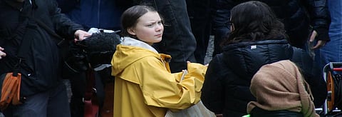 Greta Thunberg leading a protest in Stockholm, Sweden.Credit: Ulrica Loeb/Flickr