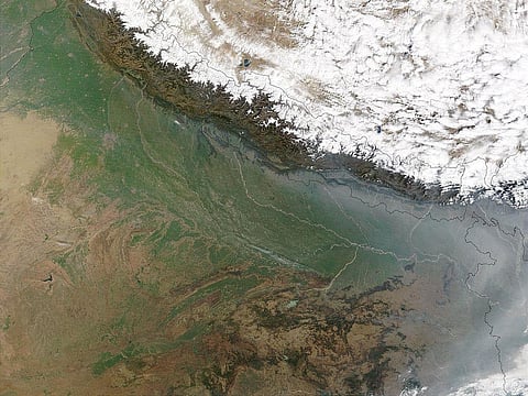 A map showing the Ganga and its tributaries that originate in Nepal and drain the Gangetic Plain of Northern India. Photo Wikimedia Commons
