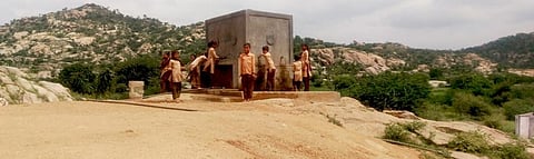 School students in a village in Sirohi district of Rajasthan.