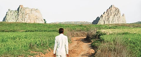 These two hills in Tijara village of Rajasthan were a monolith just a decade ago, but stone mining has destroyed them. Photo: Vikas Choudhary