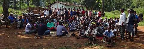 Village residents in the Saranda forest. Photo: Shruti Agarwal