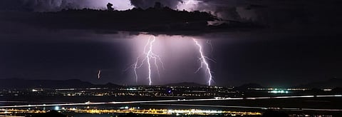 What caused 41,000 lightning strikes across India on April 16?