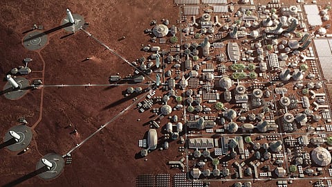 A colony on Mars, as conceptualised by the US-based private aerospace company SpaceX