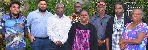 The eight Torres Strait Islanders who have lodged the complaint against the UNHRC. Photo: ClientEarth