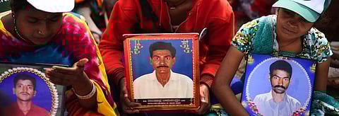 Farm widows protesting in Delhi. Credit: Adithyan PC / CSE