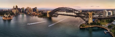 A panoramic view of the Sydney Harbour Bridge and Opera House. Photo: Getty Images