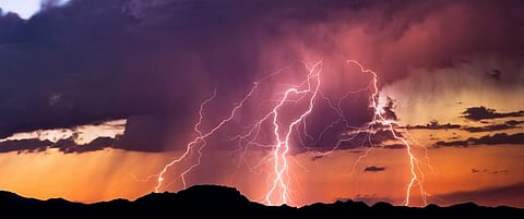 In thunder, lightning, or... Gamma rays may warn you of the next hurlyburly