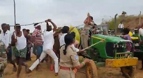 C Anitha being beaten by village residents