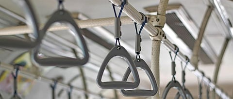 Hand rails in a bus. Photo: Getty Images