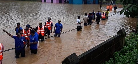 A view of rescue team in Wayanad district, Kerala. Photo: Rejimon K