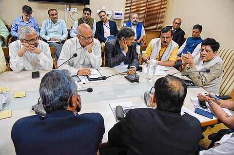 Piyush Goyal, minister of railways and commerce & industry, held a consultation with representatives of the pharmaceutical and chemical industry on the Regional Comprehensive Economic Partnership. Photo: Twitter