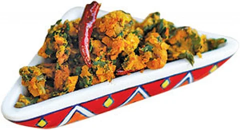 अपामार्ग की पत्तियों से बना व्यंजन पोरियल (विकास चौधरी / सीएसई)