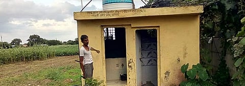 Pradip Pramod Bhalerao, a farmer in Awhane village of Maharashtra's Ahmadnagar district, says he got a toilet built under the Swachh Bharat Mission in 2017. Photo: Rajil Menon