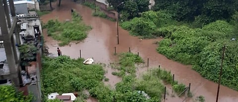 Pune's Shelar Mala in Katraj area inundated after heavy rainfall. Photo: Sandeep Koshti