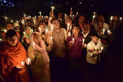 भोपाल गैस त्रासदी के 34वीं बरसी की पूर्व संध्या पर प्रदर्शन करते अब्दुल जब्बार। फाइल फोटो