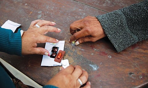 A patient receives medicine for multidrug-resistant tuberculosis; about 78 per cent TB patients are multidrug resistant, according to the Global Tuberculosis Report 2019 (Photograph: Reuters)