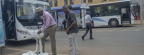 Every service provider has been instructed to have a hand washing facility In African countries. Photo: Christophe Hitayezu
