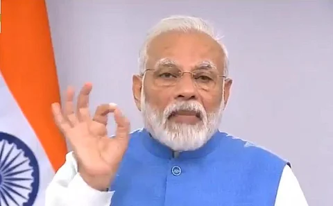 कोविड-19 के मुद्दे पर राष्ट्र को संबोधित करते प्रधानमंत्री नरेंद्र मोदी। फोटो: पीआईबी