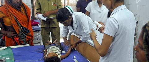 Children suffering from Acute Encephalitis Syndrome (AES) admitted in Sri Krishna Medical College and Hospital (SKMCH) in June 2019.