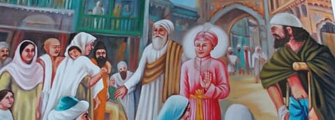 The eighth Sikh Guru administers to people in Delhi. Photo: Mohinder Singh