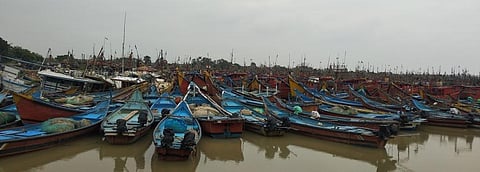 Empty fishing boats moored at Paradip harbour in Odisha. The state government announced a two month-long fishing ban Photo: Ashis Senapati